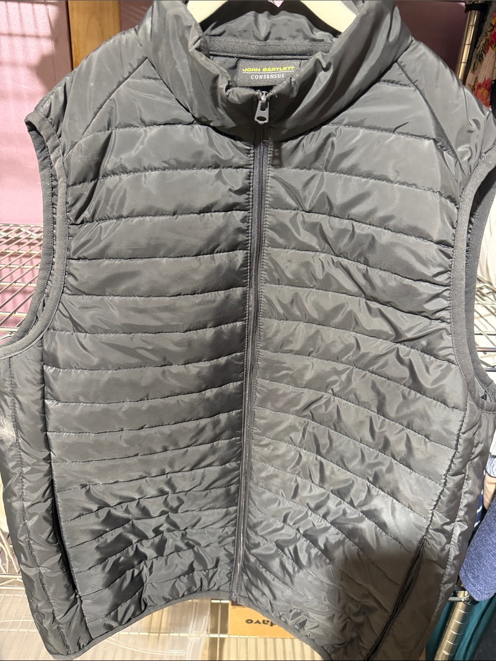 John Bartlett Consensus Men's Quilted Gray Puffer Vest
